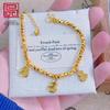 Gold Disco Bead Dragon Scale Bracelet Set – Peace, Blessing, Prosperity