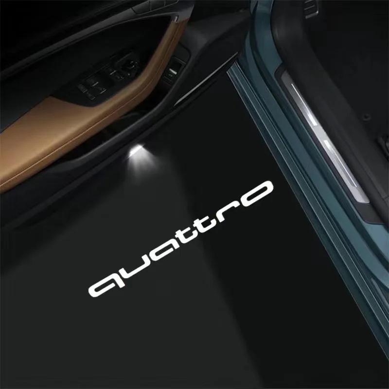 For Audi S S3 2PCS Led Car Door logo Welcome Light For Audi A4 B5 B6 B7 B8 B9 A1 A3 8V 8P 8L A6 C7 A5 A7 A8 Q3 Q5 Q7 TT S3 S6 Sline Quattro