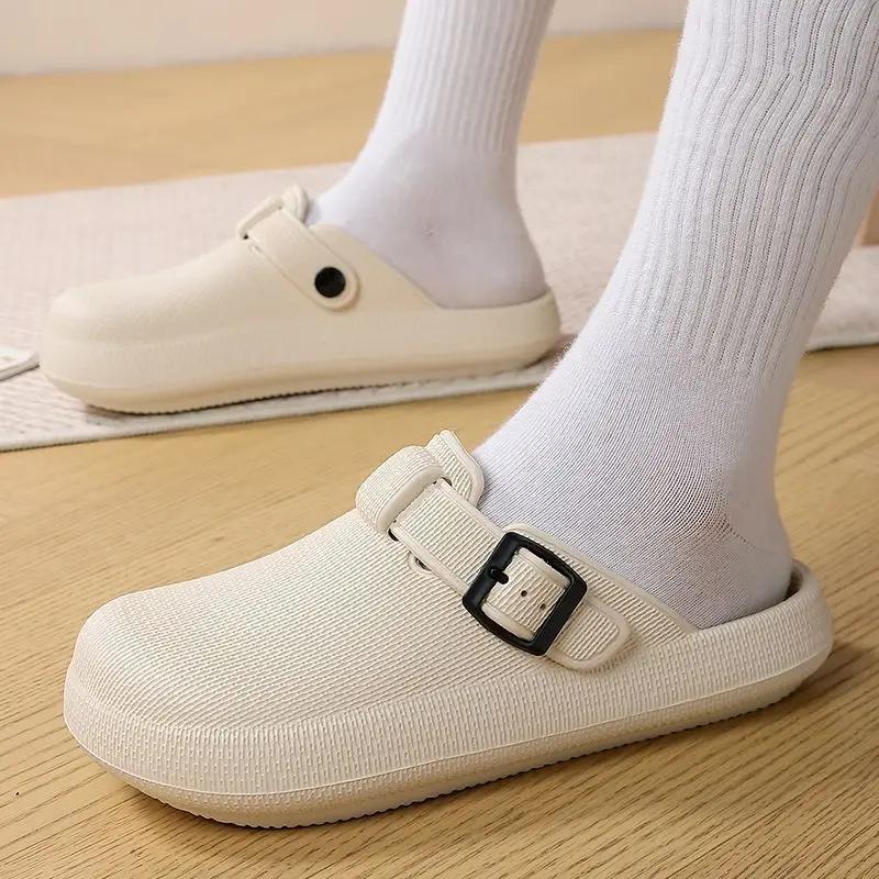 Fashion Men's Shoe Platform Mules Half Beach Slides Fun Eva Low Price Clappers 2025 Designer Luxury Trend Casual Original Male Slipper