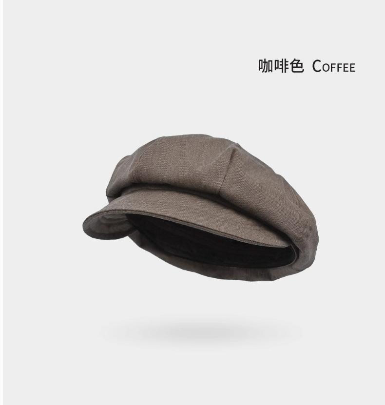 Vintage cloud beret big head circumference painter newsboy hat 2025 new gray large size duck tongue octagonal hat