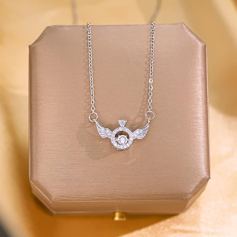 Golden Luxury Diamond Titanium Steel Necklace Women Fashion Slim Waist H Pendant Collarbone Chain