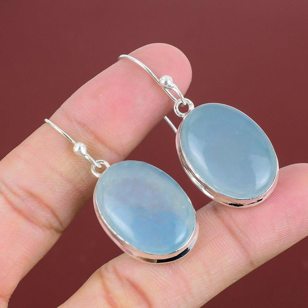 Aquamarine Earring Natural Gemstone Jewelry Unique Style Earrings 925 Sterling Silver Earring Handmade Earring Aquamarine Jewelry For Gifts