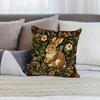Rabbit Retro Decorative Pillow Case Short Plush Sofa Decorative Gift Home Double-sided Printing Cushion
