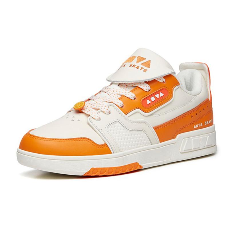 Anta AOYU Jie Ao Anti Slip Wear Resistant Low Top Skateboard Shoes Men's White Orange Sneakers 112238073-6