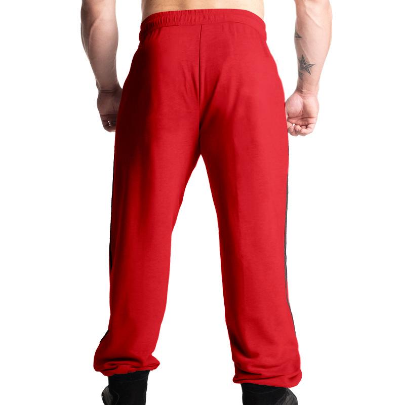 Autumn New Sports Men's Trousers Spelling Stripes Straight Large Size Drawstring Men's Casual Trousers