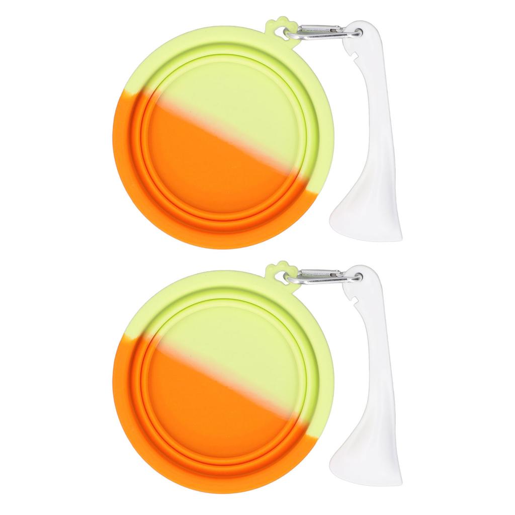 2 Stück Faltbarer Haustiernapf 380ml Silikon Tragbarer Futter-Wassernapf Reise-Napf für Hunde Katzen und