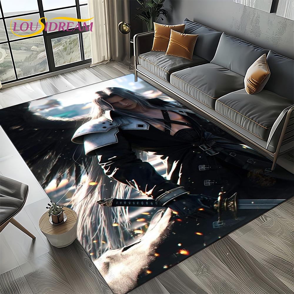 27 Style New Sephiroth Final Fantasy Games Cloud Tifa Aerith Carpet Rug for Living Room Bedroom Home Sofa,Kid Non-slip Floor Mat