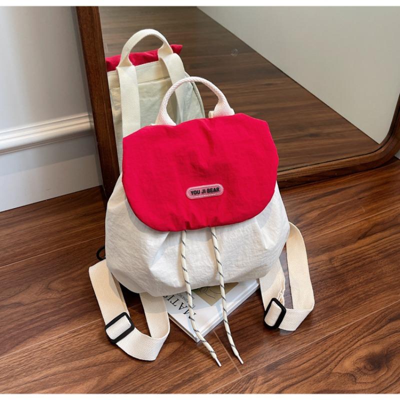 A Large-capacity Laid-back Color-blocking Tote Bag