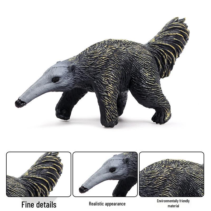Realistic Wildlife Model Toys: Anteater, Badger, Beaver, Fox, Mink - Plastic Figurines for Children.