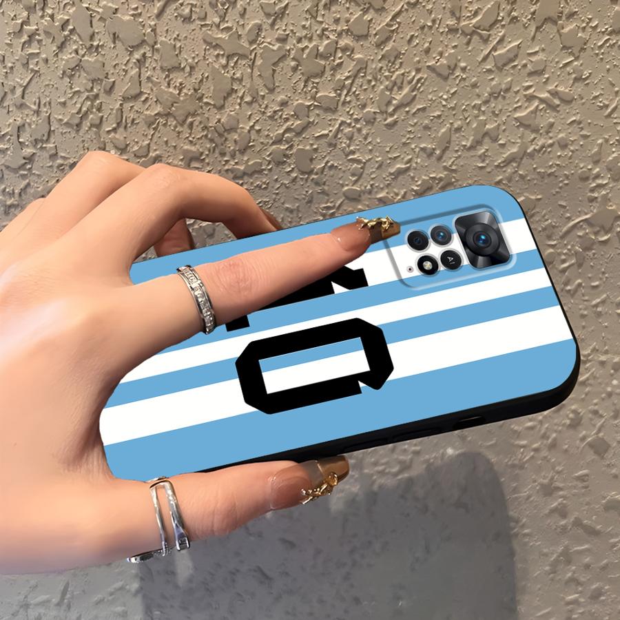 Fußball SuperStar Nummern Hülle für Xiaomi Redmi Note 13 14 Pro Plus 11s 10S 9S 7 8 9 10 11 12 Pro 12s Schwarze Weiche Handyhülle