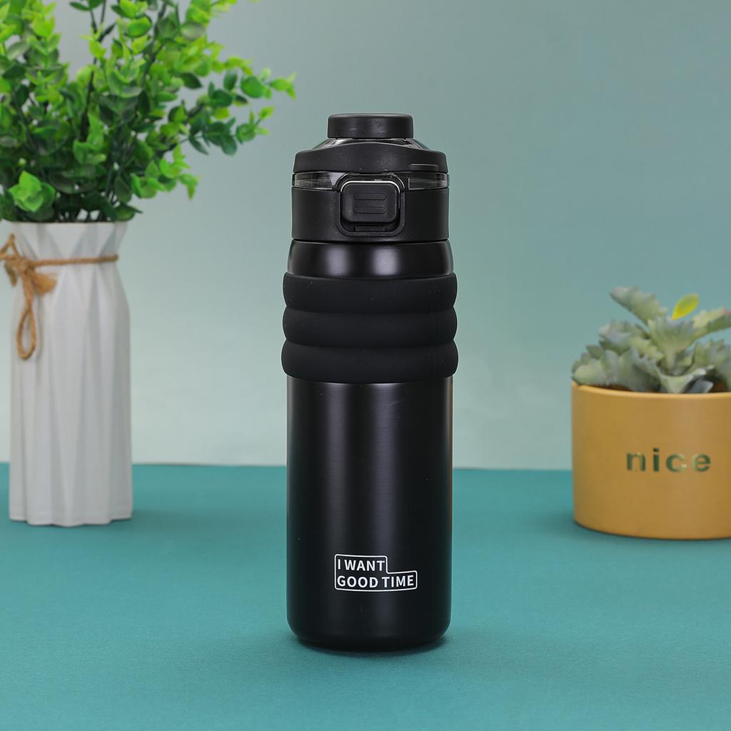 Nový Cool Dvojitý Termoskový Hrnek Nerezový Venkovní Přenosný Přenosná Sportovní Konvice Vysoký Vzhled Horizontální Pítko