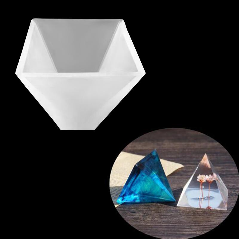Pyramid Silicone Stencil Resin Jewelry Making Template Epoxy Pendant Craft DIY Tool 50*50mm