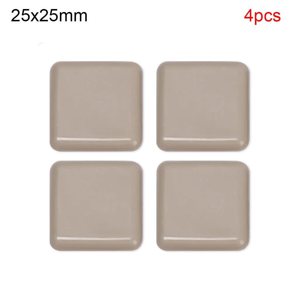 4Pcs Self-Adhesive Furniture Moving Slide Pad Round Square Wear-resisting Anti Noisy Chair Leg Slider Pads Floor Protector