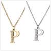 My Shape A-Z Letters Necklaces Girls Initials Alphabet Gold Color Chains Stainless Steel Rhinestone Name Pendant Choker Jewelry