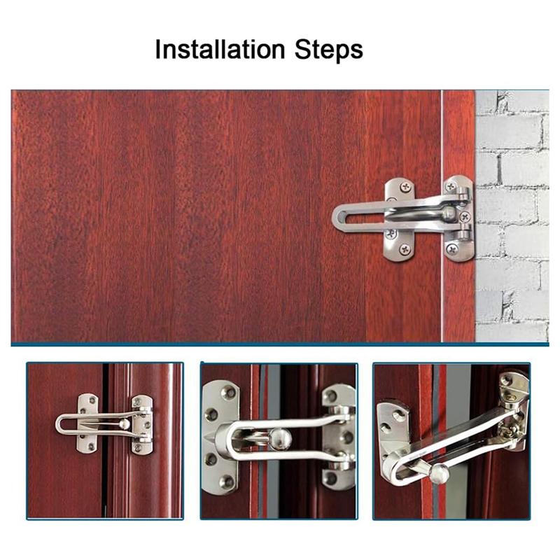 ABGR-Home Security Door Locks Children's Room Door Locks Security Door Buckle Thickened Solid Zinc Alloy Night Lock