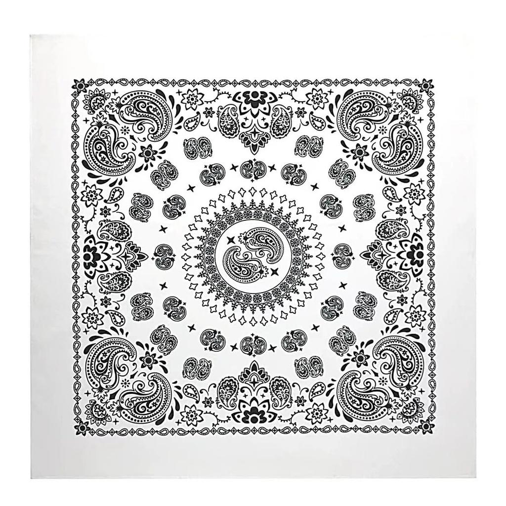 Trifong bandana paisley pattern cotton 55cm x 55cm white