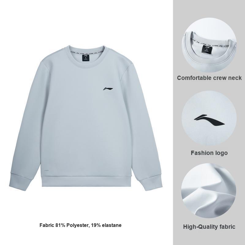 Li-Ning Minimalist Casual Fashion Logo Loose Round Neck Sweatshirt Men sweatshirt AWDV969-5
