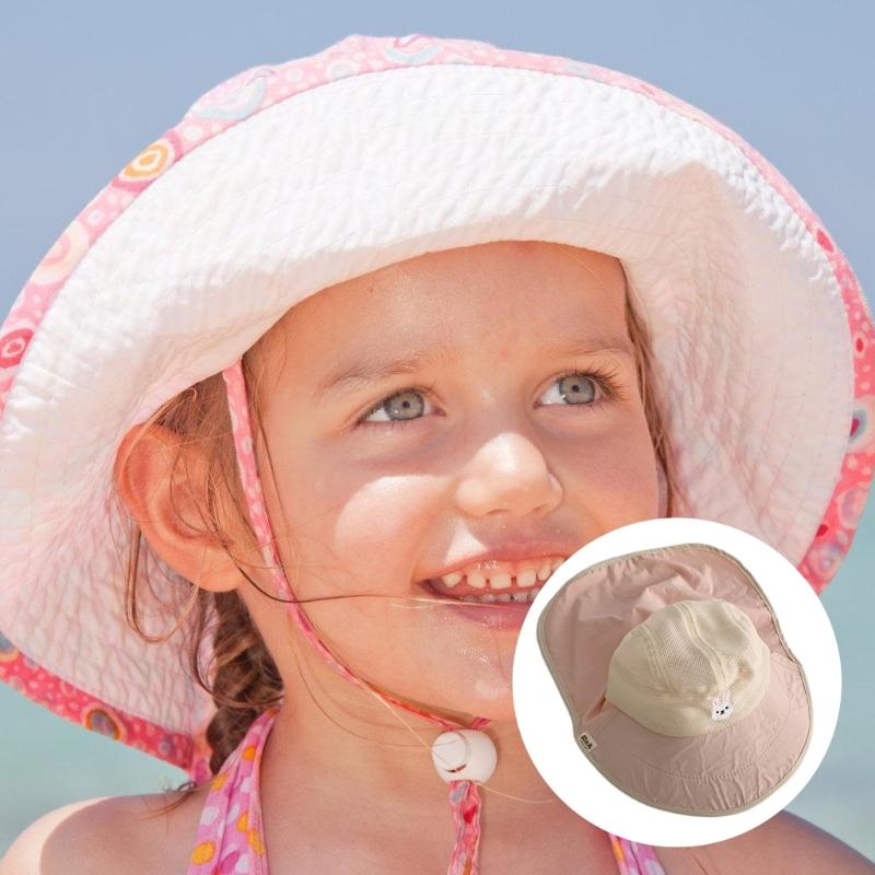 Baby Fisherman Hat Quick Drying Kids Mesh Bucket Hat Toddler Sun Protective Fisherman Hat Neck Flap Hat Child Accessory
