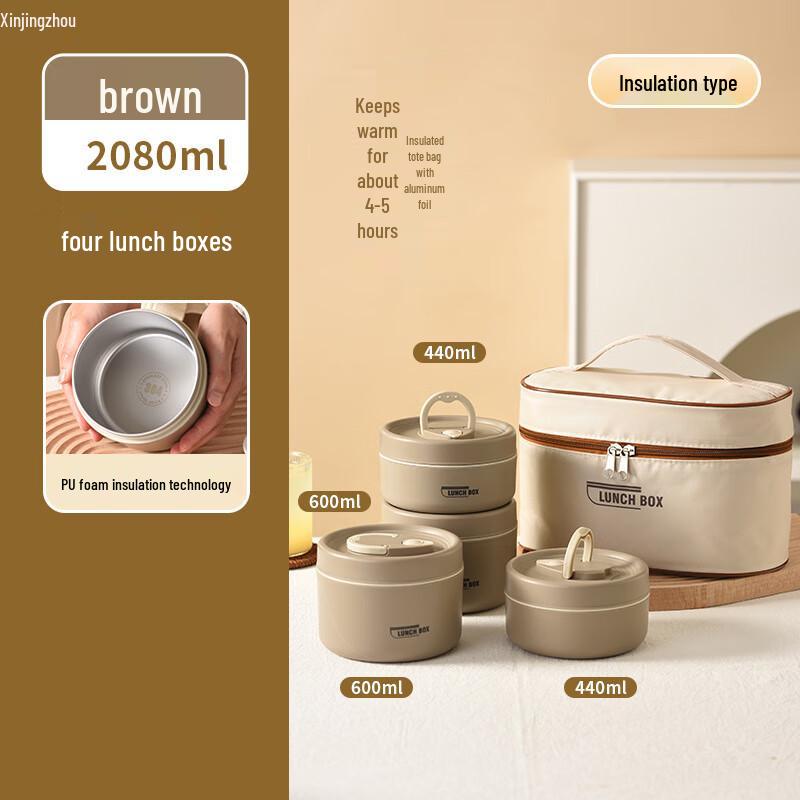 Portable Insulated Lunch Box & Soup Container Set