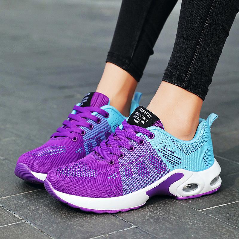 Damskie letnie oddychające buty do biegania, poduszka powietrzna, casualowe, buty sportowe w dużych rozmiarach