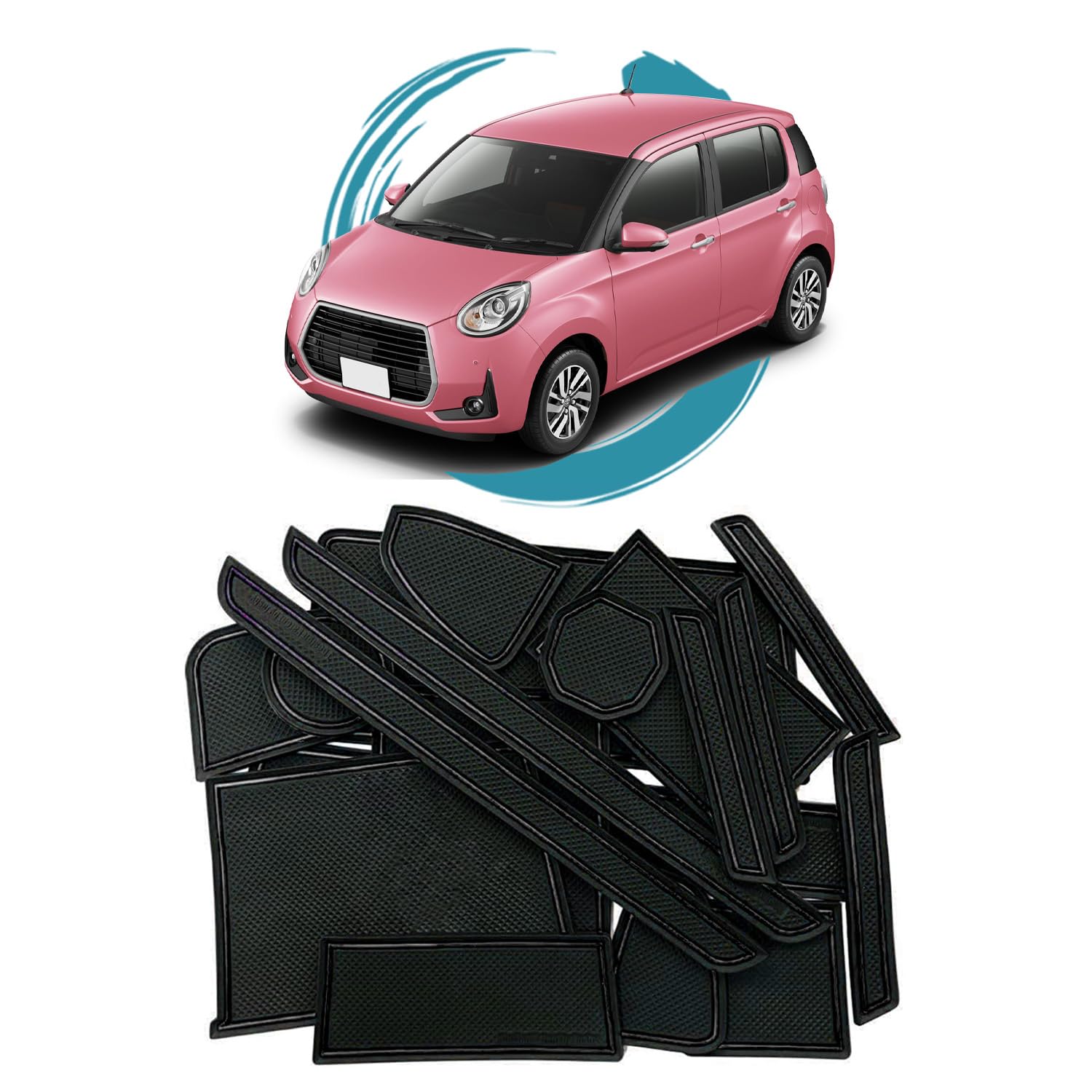 

ruiya Новый Toyota Passo m700a Эксклюзивный резиновый коврик Коврик в карман двери Внутренний резиновый коврик Лист Аксессуары Детали Коврик в карман Защита от царапин Шум чёрный