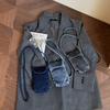Simple Y2K Denim Crossbody Bag Large Capacity Solid Color Canvas Bag Retro Handbag Jeans Messenger Bag Women&Men