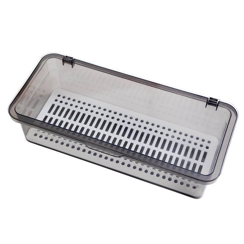 Kitchen Chopsticks Storage Box with Draining and Dustproof Features
