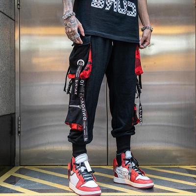 Men's Spring and Autumn Plus Size Multi-Pocket Hip Hop Street Dance Wide Leg Loose Trousers