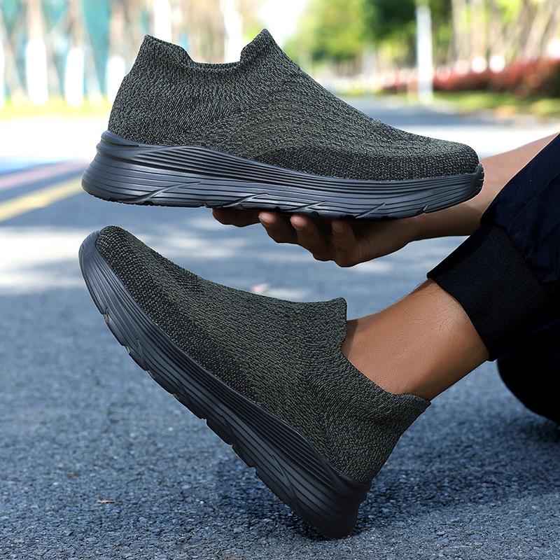 

Летние мужские носки обувь кроссовки весна и лето низкий верх сетчатая поверхность для ног легкие и дышащие повседневные прогулочные сетчатые туфли 46 зелёный