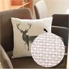 Weihnachts-Rentierkopf, dekoratives Sofa-Kissen, Couch-Kissenbezug, cremefarbenes Leinen, Hirsch-Tierdruck-Kissenbezug