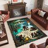 Forest Theme Crystal Velvet Floor Rug Personalized Custom Name Text Warm Carpet Home Decoration