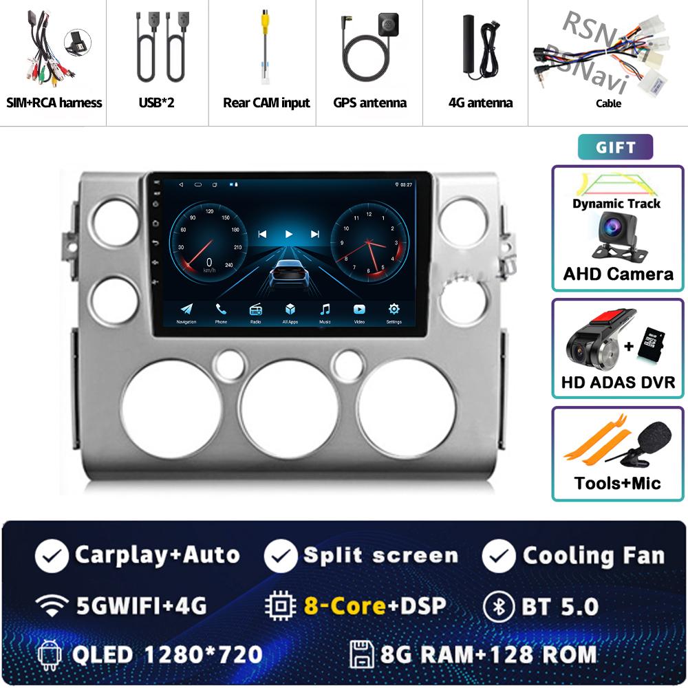 Android 14 Carplay Auto For Toyota FJ Cruiser J15 2006 - 2020 Car Radio 4G WIFI Player Multimedia srereo Navigation Video GPS BT