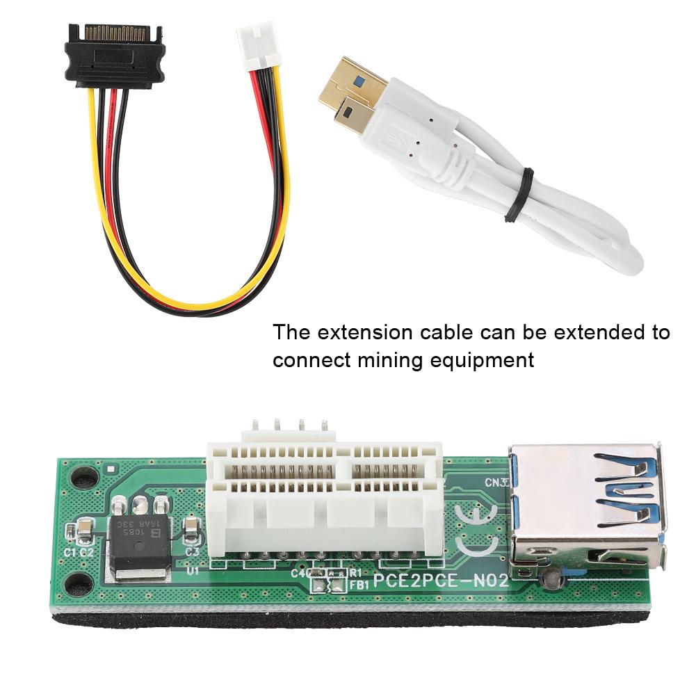 PCI E Express 1x auf 16x Mining Extender Riser Karte mit USB-Kabel