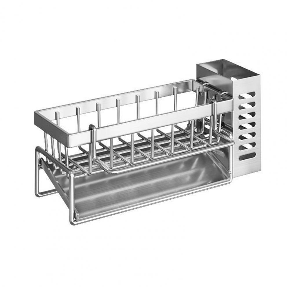 

Stainless Steel Kitchen Storage Rack Kitchen Storage Rack with Chopstick Holder Sponge Holder Capacity Kitchen Supplies