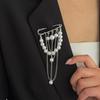 Ingemark New Elegant Imitation Pearl Brooches Women Exquisite Multi Layer Metal Chain Tassel Brooch Shirt Collar Lapel Suit Pin