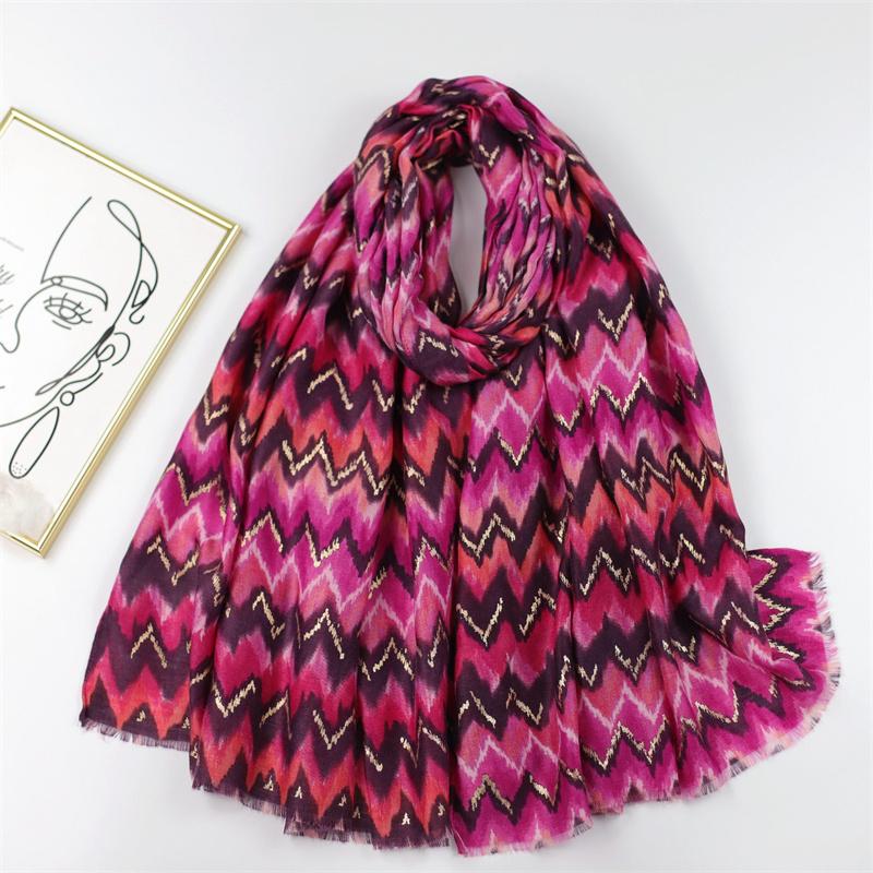 Viscose Scarves Women Retro Bohemian Aztec Wave Stripe Fringe Shawls and Wraps Pashmina Stole Bufanda Muslim Sjaal 180*90Cm