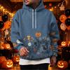 Men's Hoodie with Halloween Print Single Pocket Casual Pullover Top
