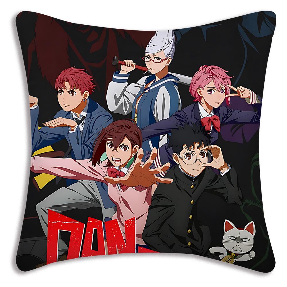 Comic cartoon D-Dandadans Pillow Covers Cartoon Sofa Decorative Home Double-sided Printing Short Plush Cute Cushion Cover