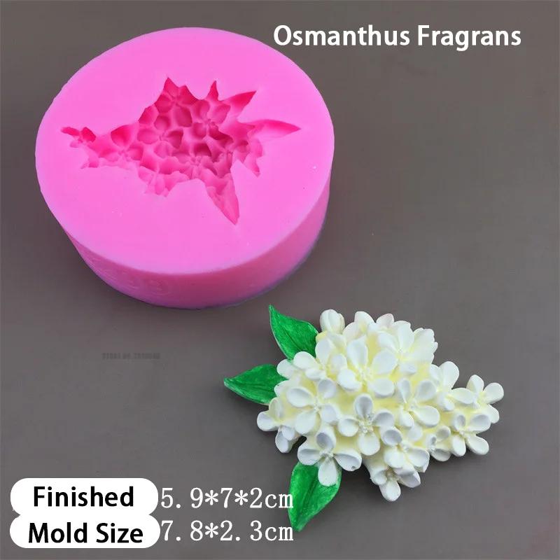 3D Blumen Silikonformen Lavendel Duftender Osmanthus Pfirsichblüte Kuchen Fondantform Hochzeit DIY Kuchen Dekorationswerkzeuge