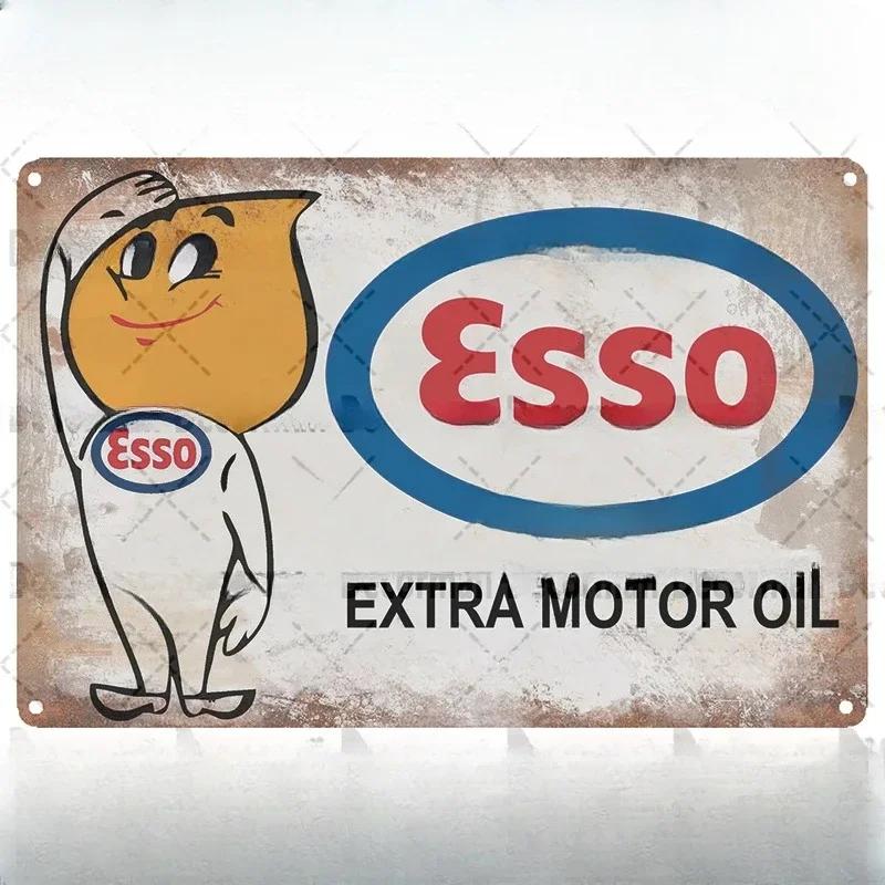 Mike86 ESSO Tiger PIN UP Vintage Metal Tin Signs Man Cave Oil Shop Posters Decoration LTA