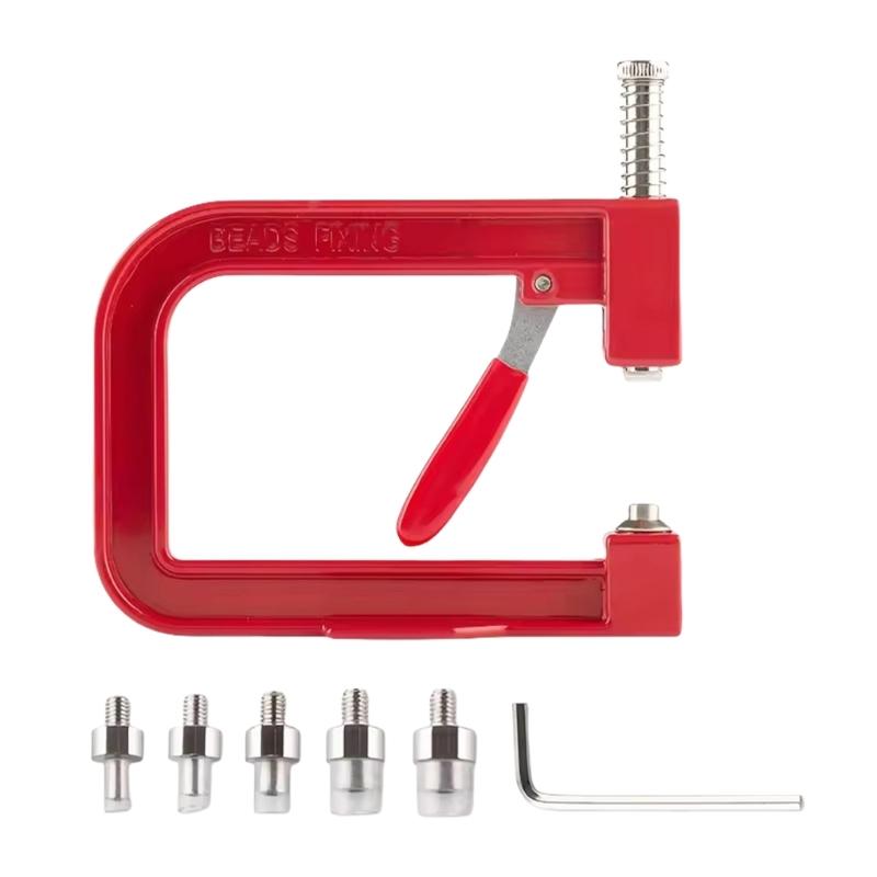 

Portable Automatic Bead Machine Easy to Use Jewelry Making Tool Alloy Texture Present for Crafting Lovers and Designers червоний