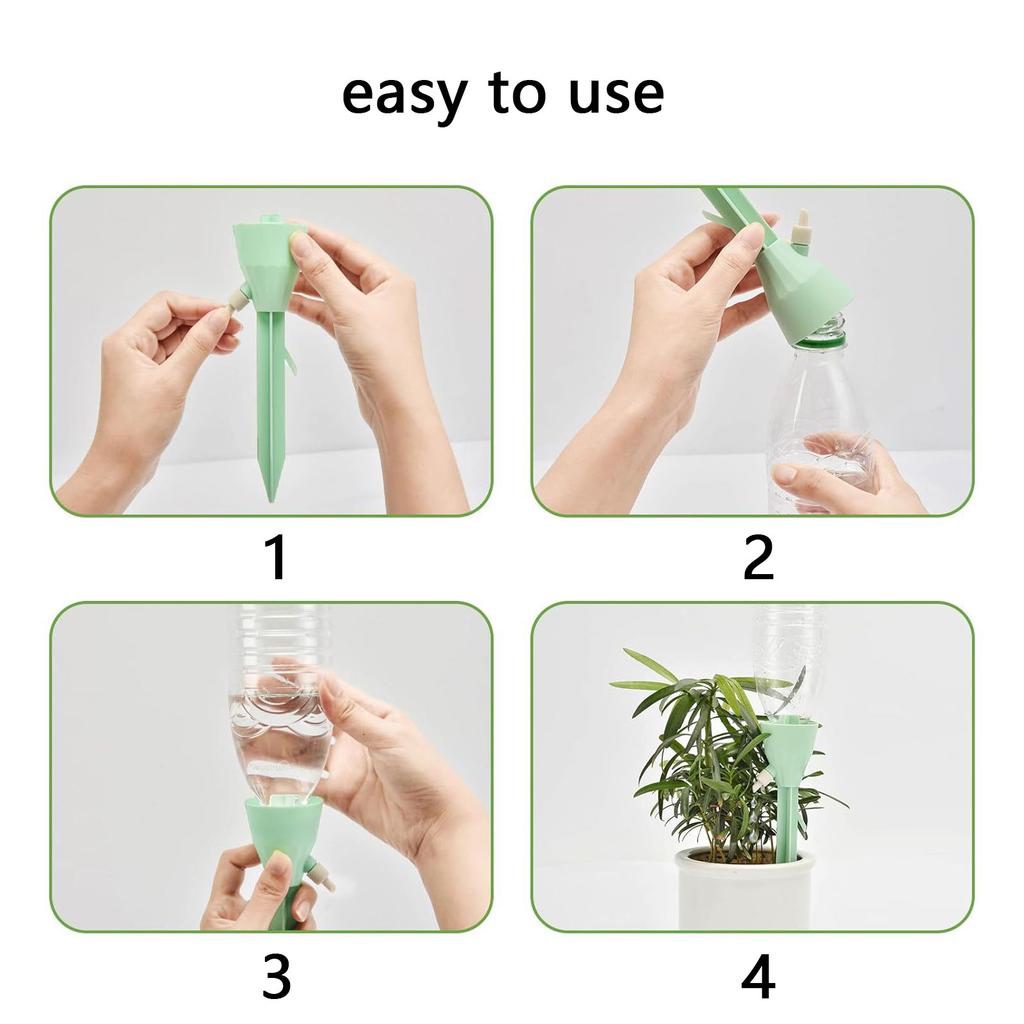 Pack Of 6 Self Watering Spikes for Indoor Outdoor Plant Automatic Drip Irrigation System with Adjustable Valves Switch