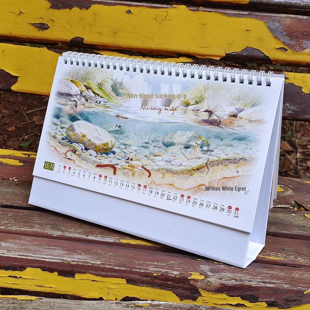 White Egret Fly Fishing Desk Calendar 2026-2027: Extended Collector's Edition with Ultra-Long Battery Life