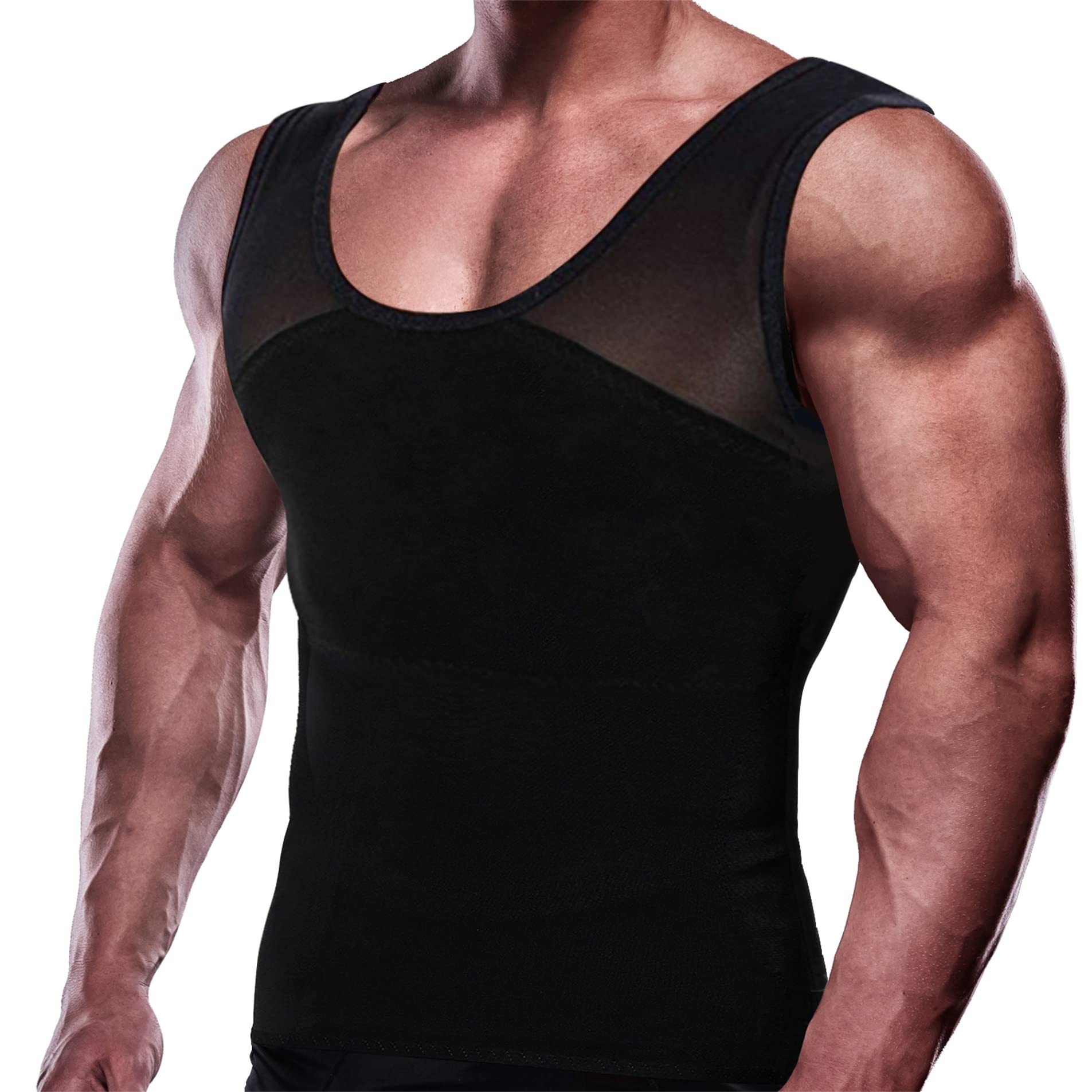 YOWODA Herren-Kompressionsshirt - Formendes Unterhemd Für Bauch & Brustkontrolle