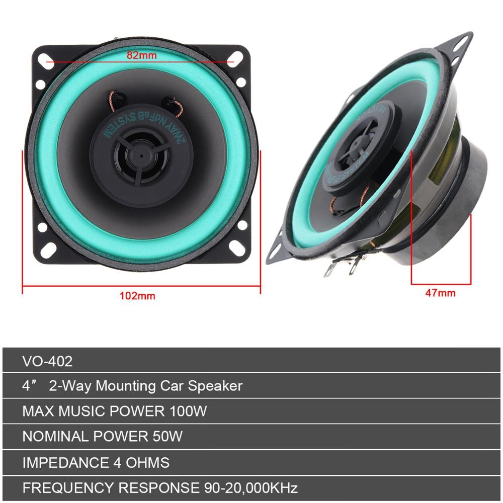 100W Vehicle Door Speaker 2-Way Car Audio Speaker Universal Car Coaxial Speaker Auto Audio System