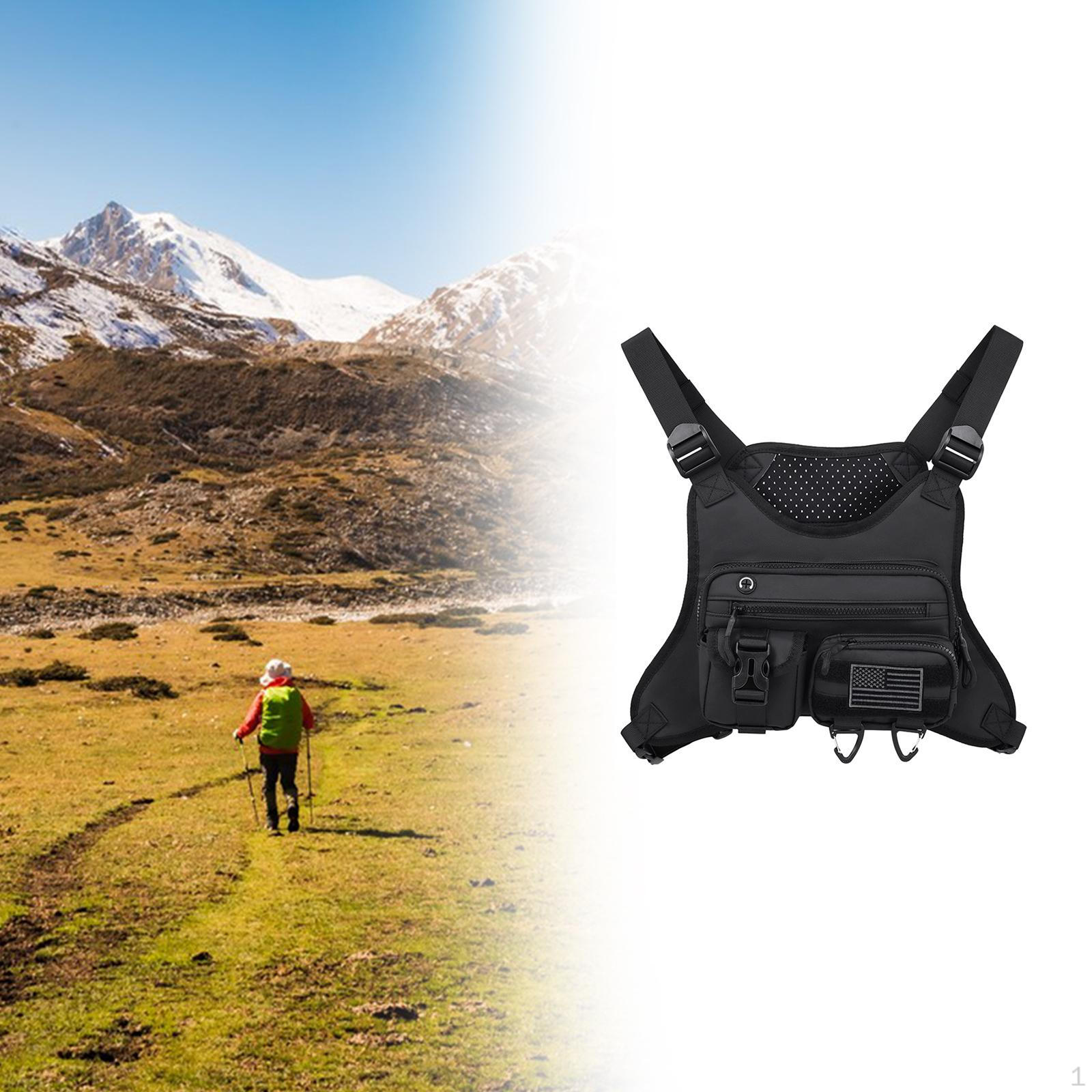 

Chest Rig Bag Multiple Pockets Modern Front Pack for Walking Cycling Fishing синій