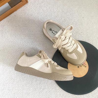 Hong Kong Style 2025 Spring New Retro Moral Training Shoes Women's Versatile Shoes Versatile White Shoes Sports and Leisure Shoes