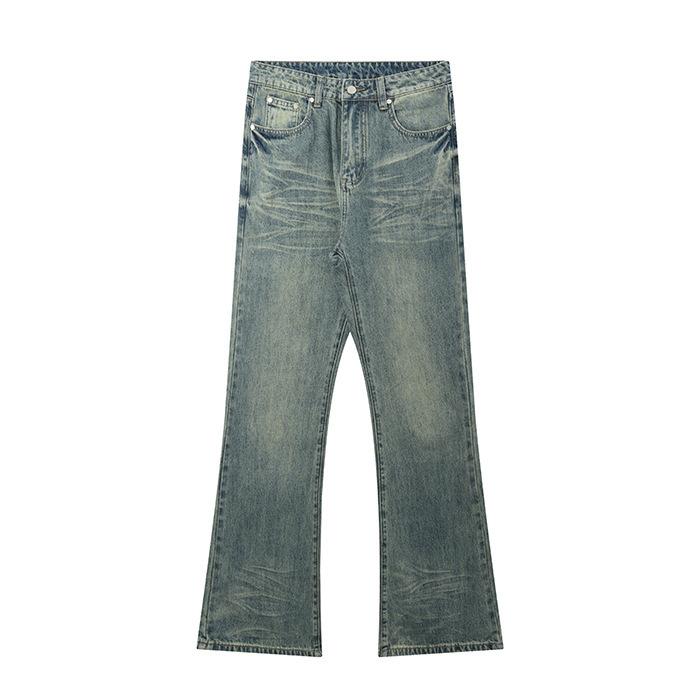 

Джинсы клеш JYL для мужчин Американский стиль Рваные Летние Свободные Широкие До пола Джинсовые S