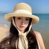 Light Luxury Sun Hat Japanese New Japanese Straw Hat Women's Summer Flip Flops Out for Vacation on The Beach Sun Protection Sun Hat