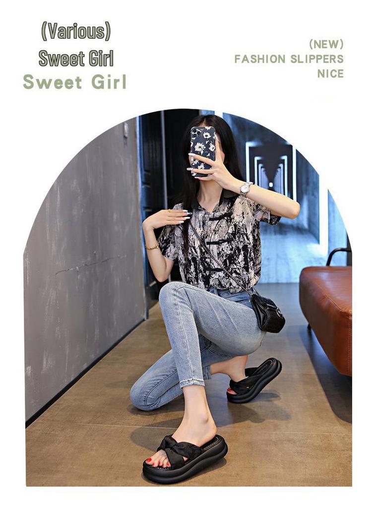 2025 Women's Fairy Style Slides: Summer One-Strap Slippers with Thick Soft Soles